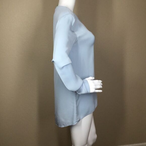 Theory Slit-Front Silk Classic Georgette Tunic C8 - Picture 4 of 8